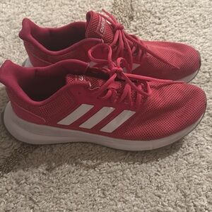 Cute hot pink adidas running sneakers🩷